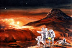 Artist's conception of astronauts on Mars