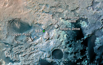 Map with Curiosity's location
